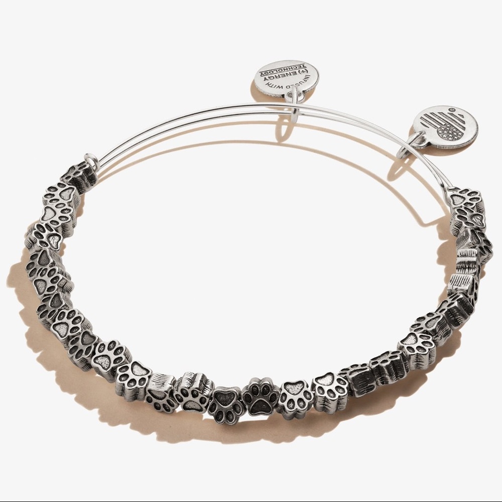 Alex and Ani Paw Print Beaded Bangle
